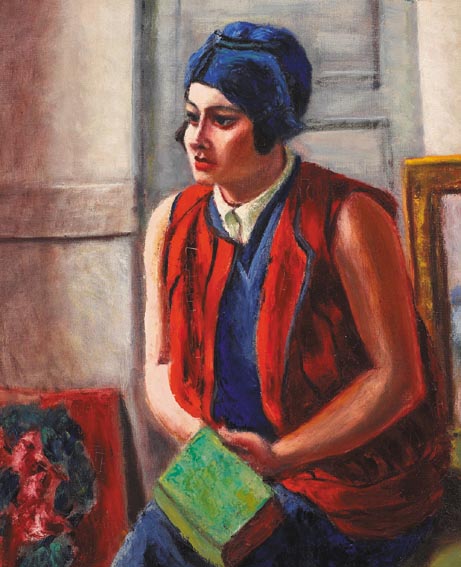 MODEL IN A RED VEST, SEATED WITH A BOOK ON HER LAP by Ren�e O'Conor (ne� Honta) (1894-1955) at Whyte's Auctions