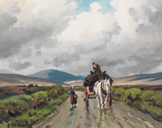 TURF CART ON A ROAD WITH COUPLE CONVERSING by Charles J. McAuley sold for �4,400 at Whyte's Auctions