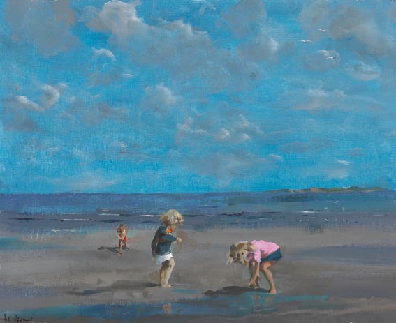 CHILDREN PLAYING ON A BEACH by James le Jeune sold for �6,200 at Whyte's Auctions