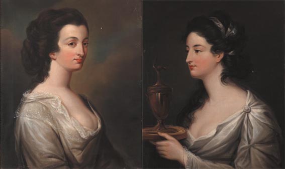 LADY PARNELL and LADY DE VESCI (A PAIR) by Stephen Catterson Smith RHA (1806-1872) at Whyte's Auctions