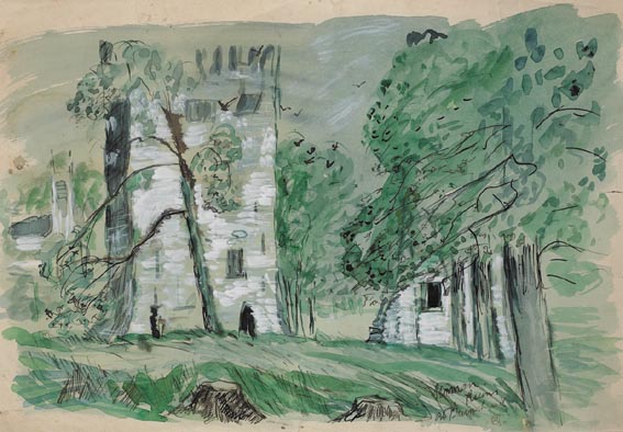 NORMAN RUINS AT BURNCHURCH by Tony O'Malley HRHA (1913-2003) at Whyte's Auctions