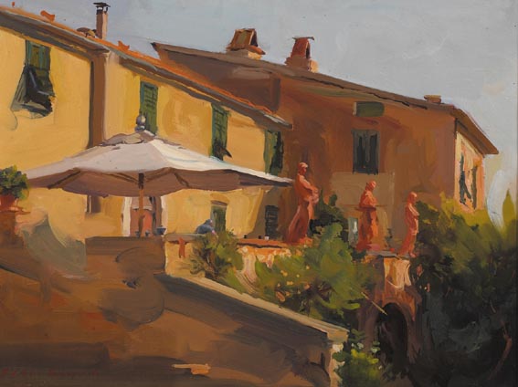 A TUSCAN TERRACE by Niccolo d'Ardia Caracciolo RHA (1941-1989) at Whyte's Auctions