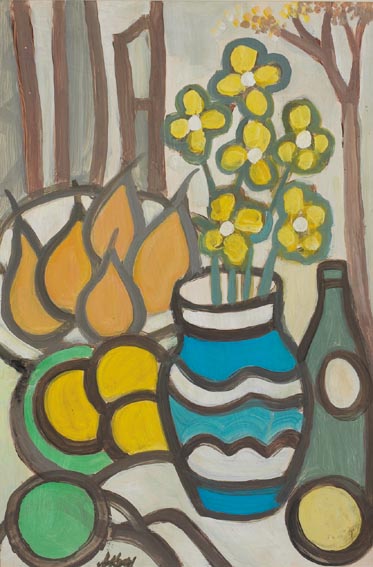 STILL LIFE WITH FLOWERS AND PEARS by Markey Robinson (1918-1999) at Whyte's Auctions