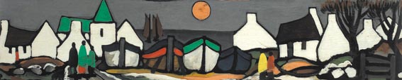 VILLAGE BY MOONLIGHT by Markey Robinson (1918-1999) at Whyte's Auctions