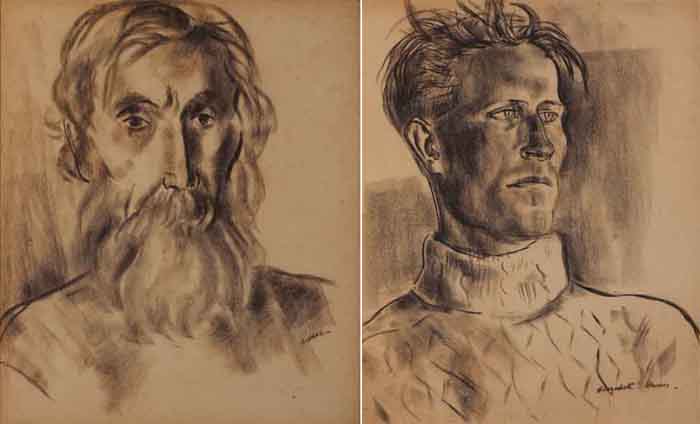 OLD MAN, ARAN ISLANDS and YOUNG MAN, ARAN ISLANDS (A PAIR) by Elizabeth Rivers (1903-1964) (1903-1964) at Whyte's Auctions
