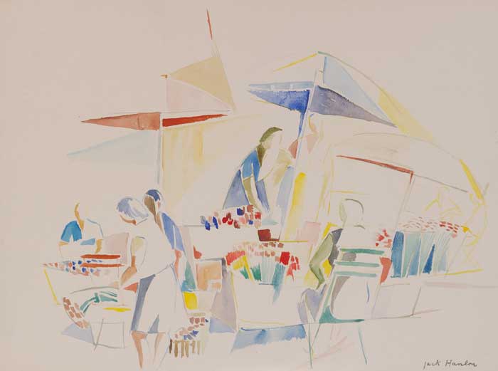 THE FLOWER MARKET, MENTON by Father Jack P. Hanlon (1913-1968) at Whyte's Auctions