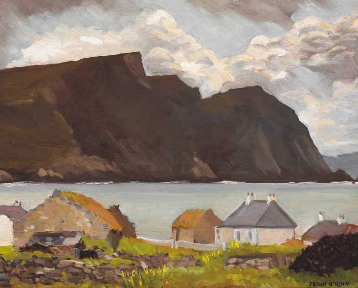 MINAUN CLIFFS FROM KEEL, ACHILL, 1943 by Fergus O'Ryan RHA (1911-1989) at Whyte's Auctions