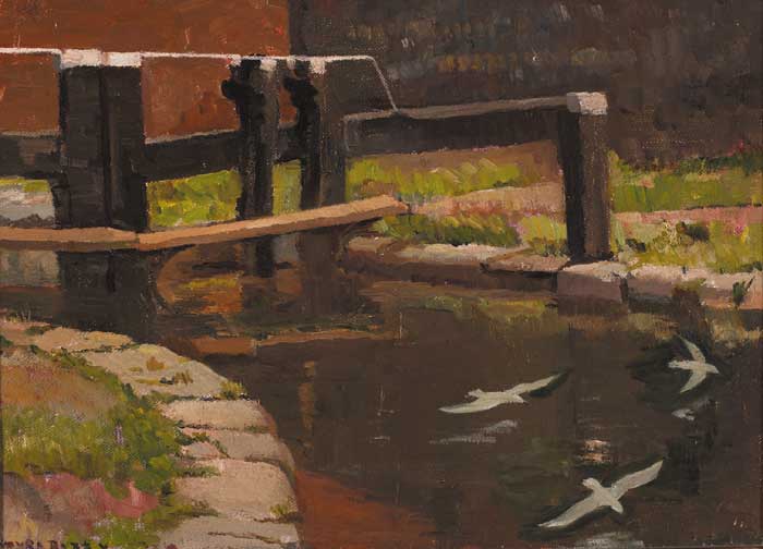 THE LOCK AT HERBERT PLACE, circa 1936 by Moyra Barry (1885-1960) (1885-1960) at Whyte's Auctions