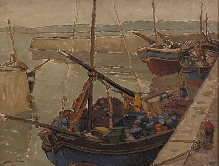 ARDGLASS FISHING BOATS by Georgina Moutray Kyle RUA (1865-1950) at Whyte's Auctions