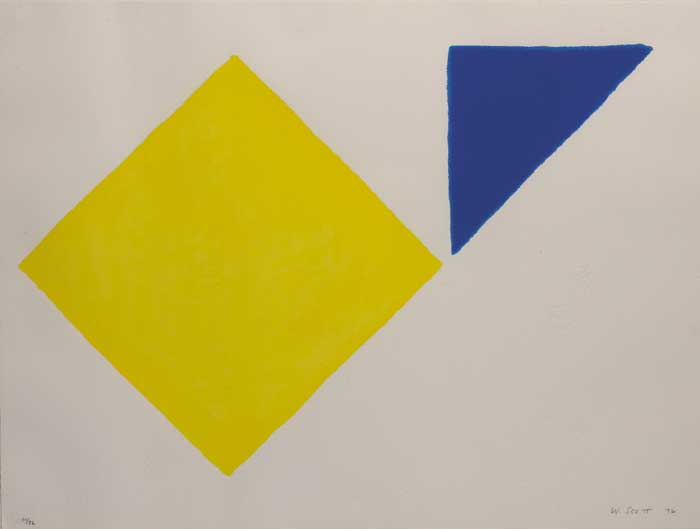 YELLOW SQUARE PLUS QUARTER BLUE by William Scott sold for �3,600 at Whyte's Auctions