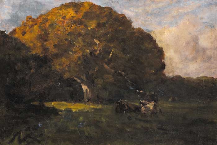 THE OAK TREE IN THE PARK by Nathaniel Hone RHA (1831-1917) RHA (1831-1917) at Whyte's Auctions