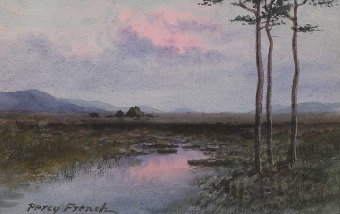 SUNSET OVER THE BOG by William Percy French sold for �12,500 at Whyte's Auctions