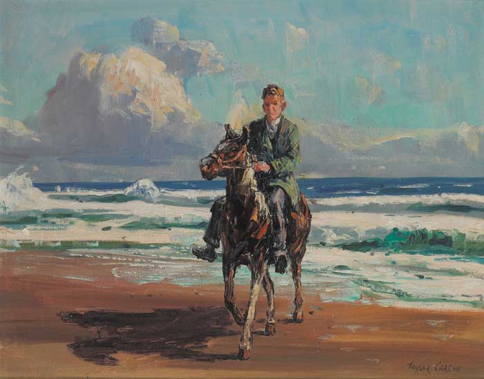 PONY RIDE ON THE BEACH by Robert Taylor Carson HRUA (1919-2008) at Whyte's Auctions