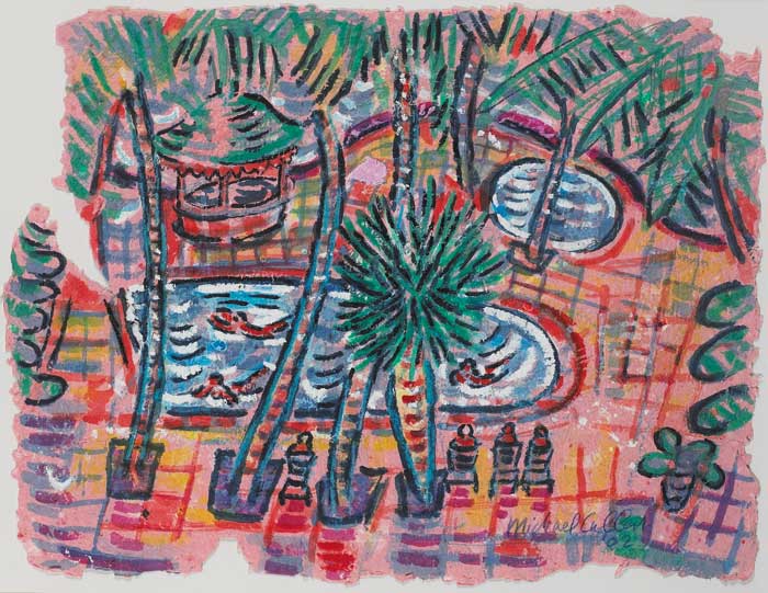 SWIMMING POOL, PUERTO DEL CARMEN, LANZAROTE by Michael Cullen RHA (1946-2020) RHA (1946-2020) at Whyte's Auctions