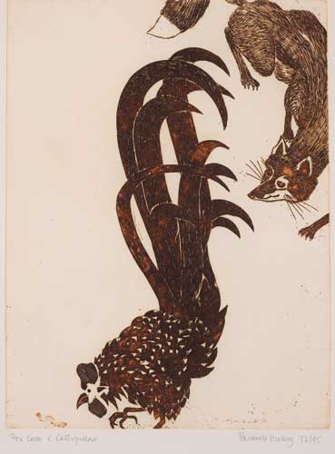 FOX, COCK AND CATERPILLAR by Patrick Hickey HRHA (1927-1998) at Whyte's Auctions