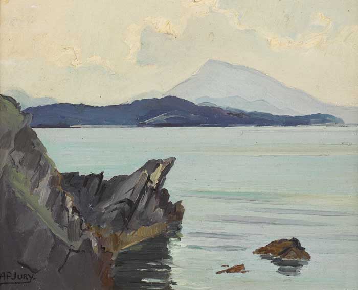 MUCKISH FROM SHEEPHAVEN BAY by Anne Primrose Jury RUA (1907-1995) at Whyte's Auctions