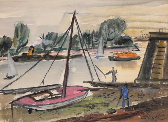THE THAMES, HAMMERSMITH by Norah McGuinness HRHA (1901-1980) at Whyte's Auctions