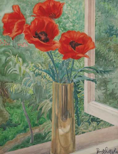 POPPIES IN A VASE ON A WINDOWSILL by Paul Nietsche (1885-1950) at Whyte's Auctions