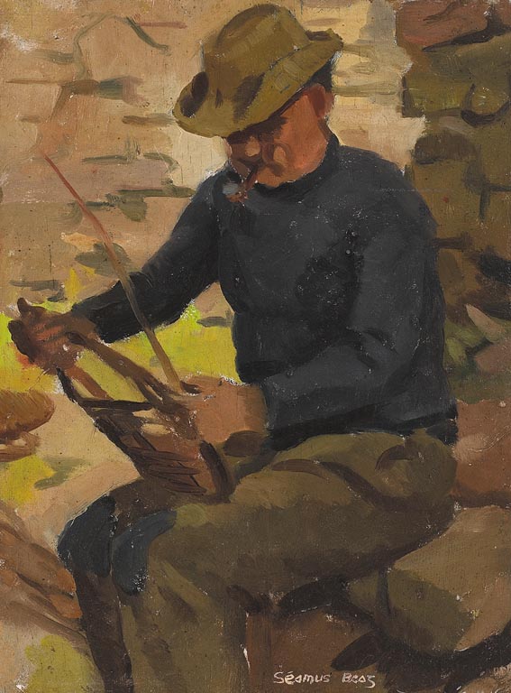 SEAMUS WORKING WICKER by Diarmuid O'Ceallacain ANCA (1915-1993) at Whyte's Auctions