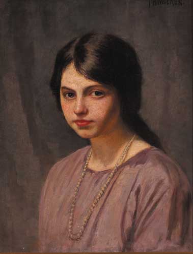 PORTRAIT OF A YOUNG GIRL WITH STRING OF PEARLS by Thomas Bond Walker (1861-1933) at Whyte's Auctions