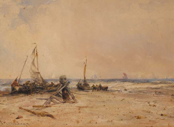 HAULING IN THE BOATS by Edwin Hayes RHA RI ROI (1819-1904) RHA RI ROI (1819-1904) at Whyte's Auctions