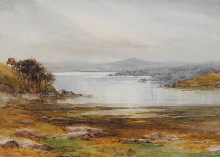 AN INLET WITH SEAWEED AND ROCKS AT LOW TIDE by William Bingham McGuinness RHA (1849-1928) at Whyte's Auctions