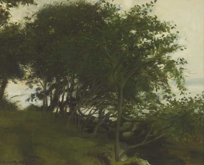 TREES BY THE SEA AT ARDS, 1983 by Thomas Ryan PPRHA (b.1929) PPRHA (b.1929) at Whyte's Auctions