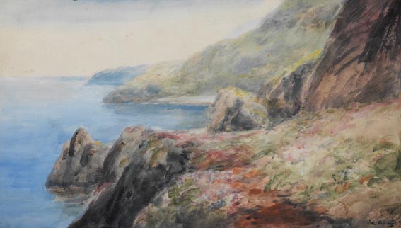 A VIEW OF SEA CLIFFS, COUNTY DUBLIN by Alexander Williams RHA (1846-1930) RHA (1846-1930) at Whyte's Auctions