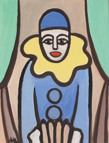 CLOWN WITH ACCORDION by Markey Robinson (1918-1999) at Whyte's Auctions