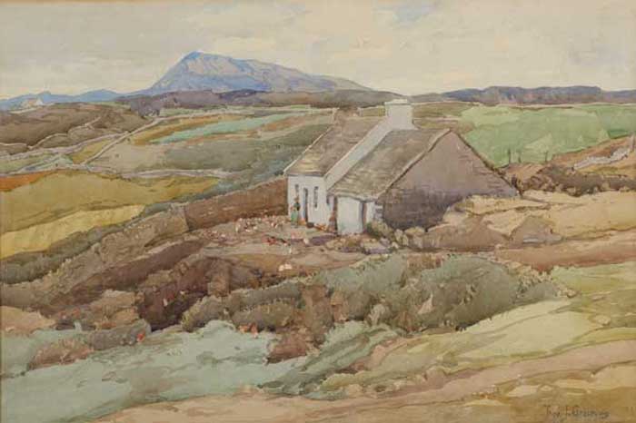 MUCKISH MOUNTAIN FROM BREAGHY, COUNTY DONEGAL, 1925 by Theodore James Gracey RUA (1895-1959) RUA (1895-1959) at Whyte's Auctions