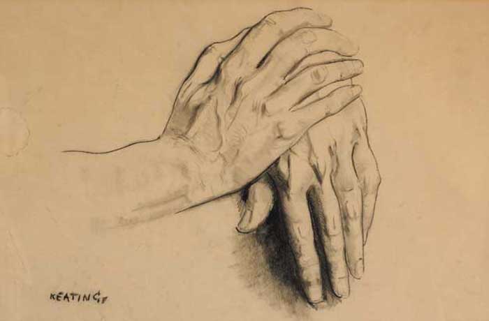 STUDY OF HANDS by Seán Keating sold for €5,000 at Whyte's Auctions