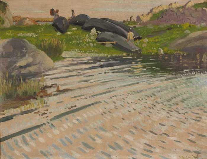 CURRACHS, CONNEMARA by Maurice MacGonigal PRHA HRA HRSA (1900-1979) at Whyte's Auctions