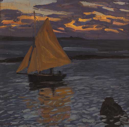 SAILING VESSELL OFF RUSH by Patrick Leonard HRHA (1918-2005) at Whyte's Auctions