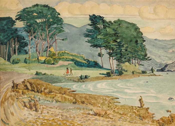 O'MAHONY'S POINT, KILLARNEY, ON THE 18TH HOLE, circa 1944 by Harry Kernoff sold for �11,500 at Whyte's Auctions