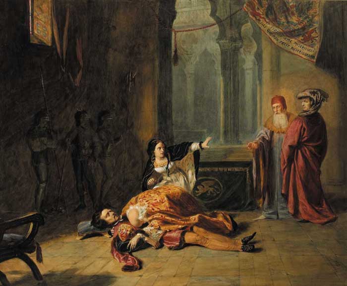 SCENE FROM BYRON'S TRAGEDY OF THE TWO FOSCARI, 1838 by Sir Frederick William Burton RHA RWS (1816-1900) at Whyte's Auctions