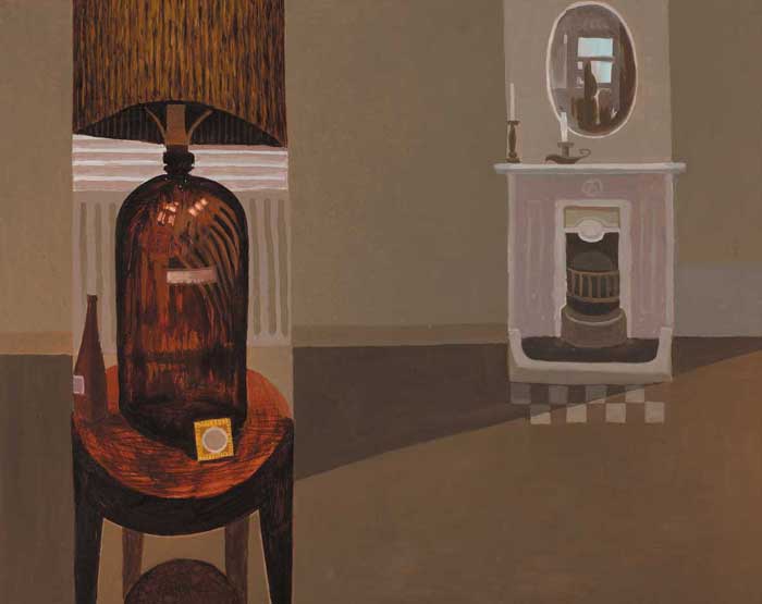 STILL LIFE WITH FIREPLACE, circa 1977 by Arthur Armstrong sold for �4,200 at Whyte's Auctions