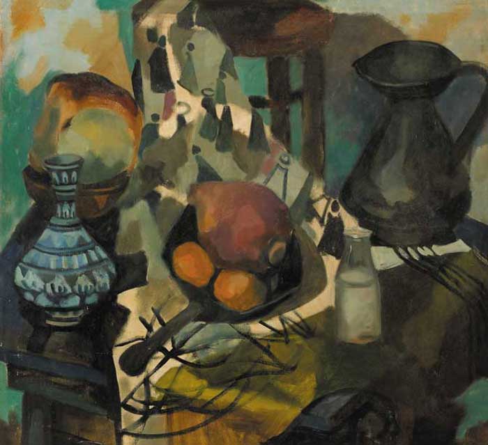 STILL LIFE WITH TURNIP, SKILLET AND MOORISH VASE by Alice Hanratty sold for �2,100 at Whyte's Auctions