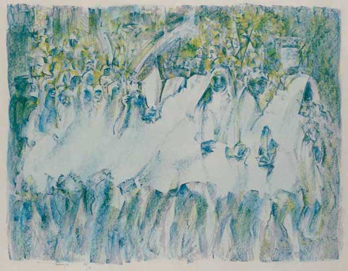 RIVERRUN, PROCESSION WITH LILIES II, 1991 by Louis le Brocquy HRHA (1916-2012) HRHA (1916-2012) at Whyte's Auctions