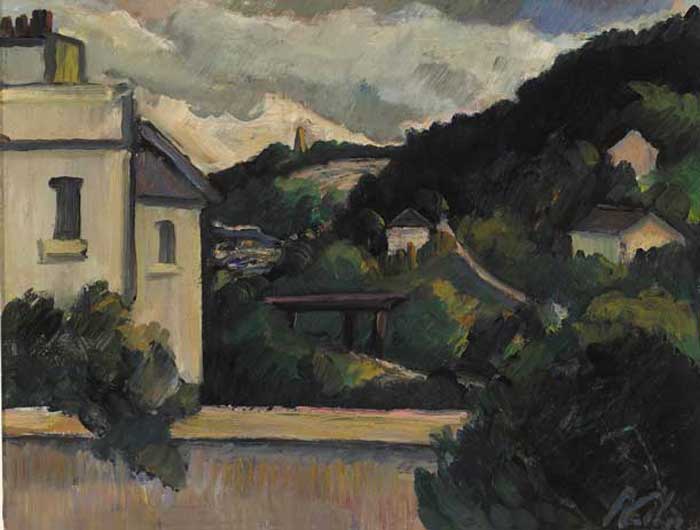 VICO ROAD FROM SORRENTO TERRACE, DALKEY by Peter Collis RHA (1929-2012) at Whyte's Auctions
