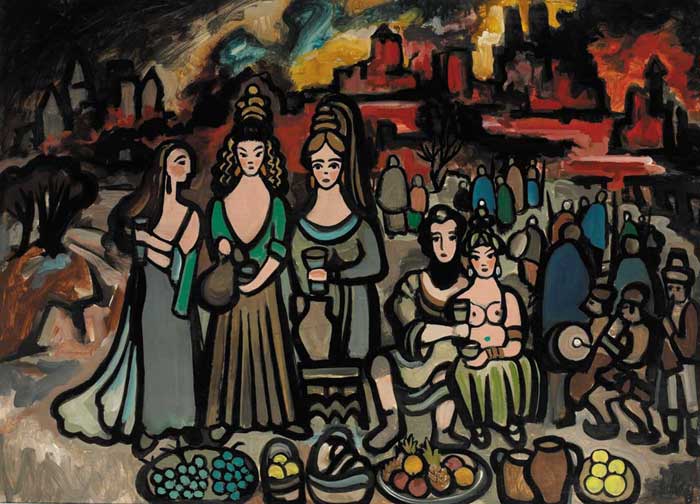 THE MARRIAGE OF STRONGBOW AND AOIFE by Markey Robinson (1918-1999) at Whyte's Auctions