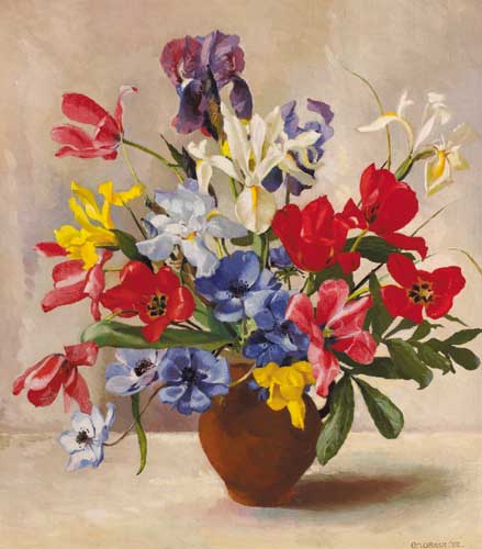 TULIPS AND IRIS, 1952 by Geraldine M. O'Brien (b.1922) (b.1922) at Whyte's Auctions