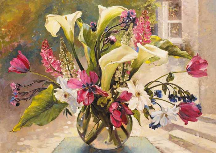 EASTER LILLIES AND TULIPS by Geraldine M. O'Brien (b.1922) at Whyte's Auctions
