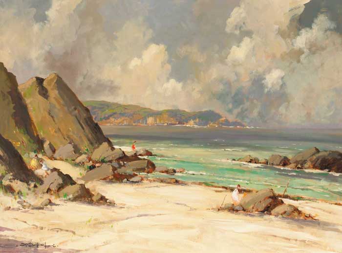 SUMMER BEACH SCENE by George K. Gillespie RUA (1924-1995) at Whyte's Auctions