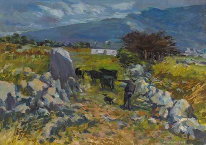 HUNTING CATTLE, ROUNDSTONE by Diarmuid Larkin ANCA (1918-1989) ANCA (1918-1989) at Whyte's Auctions