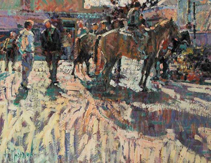 STUDY, TALLOW HORSE FAIR by Arthur K. Maderson (b.1942) (b.1942) at Whyte's Auctions