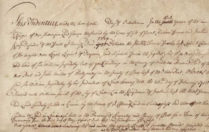 declaration of renunciation of "Popery", 1730 and a Bond of 1739 at Whyte's Auctions