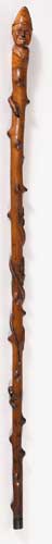 Duke of Wellington stick: a carved walking stick with an effigy of the Duke of Wellington. at Whyte's Auctions