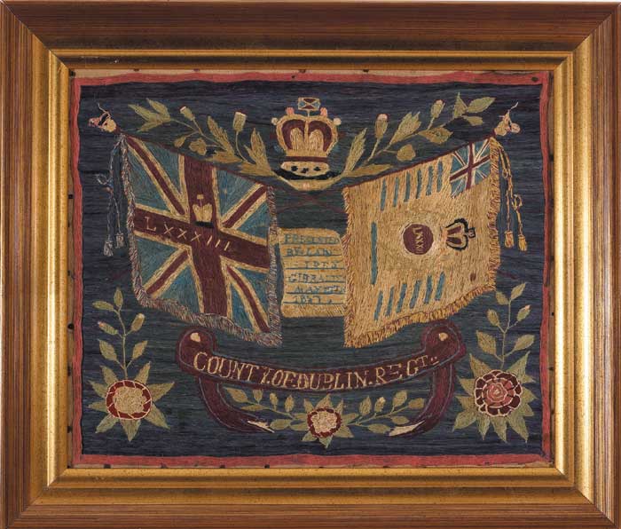 Hand-woven representation of the regimental colours. at Whyte's Auctions
