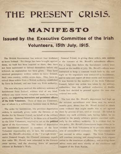 1915 Irish Volunteers Manifesto. at Whyte's Auctions