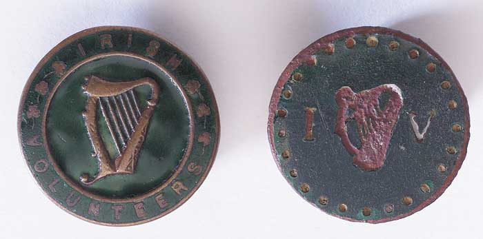Irish Volunteer button badges in enamel and brass. at Whyte's Auctions